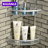 free shipping wall mounted finish new space alumnium bathroom shower shelf basket holder building materials