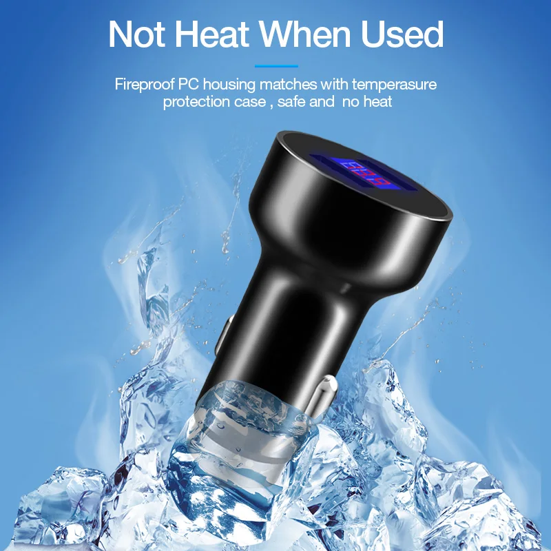Coolreall 5V 3.1A цифровой светодиодный дисплей двойной USB Автомобильное зарядное устройство для iPhone samsung планшет адаптер для путешествий Быстрая зарядка для Xiaomi