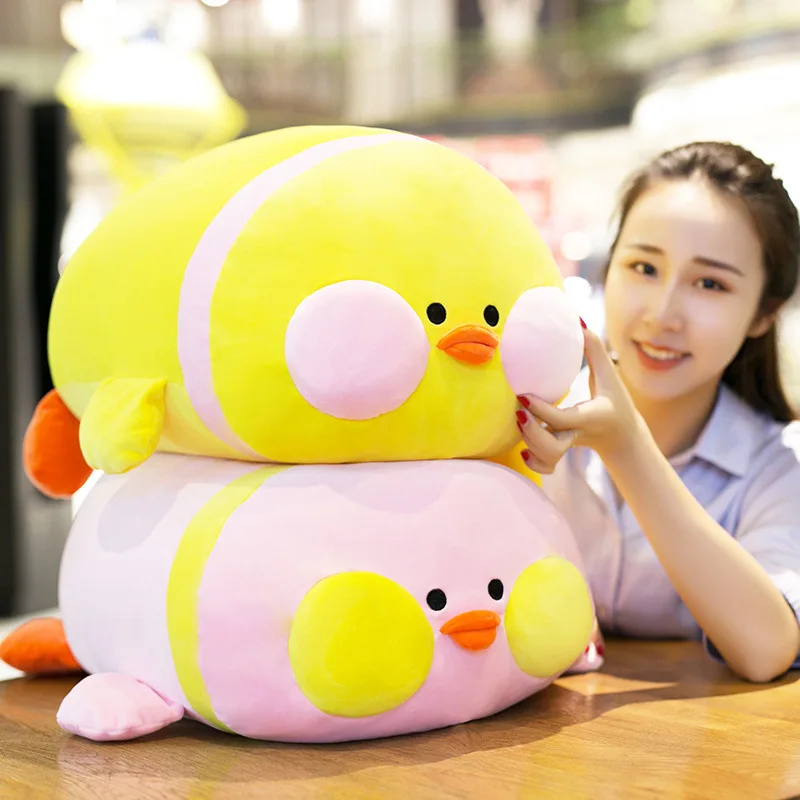 Kawaii LaLafanfan кафе утка плюшевая игрушка мультфильм Милая желтая набивная подушка