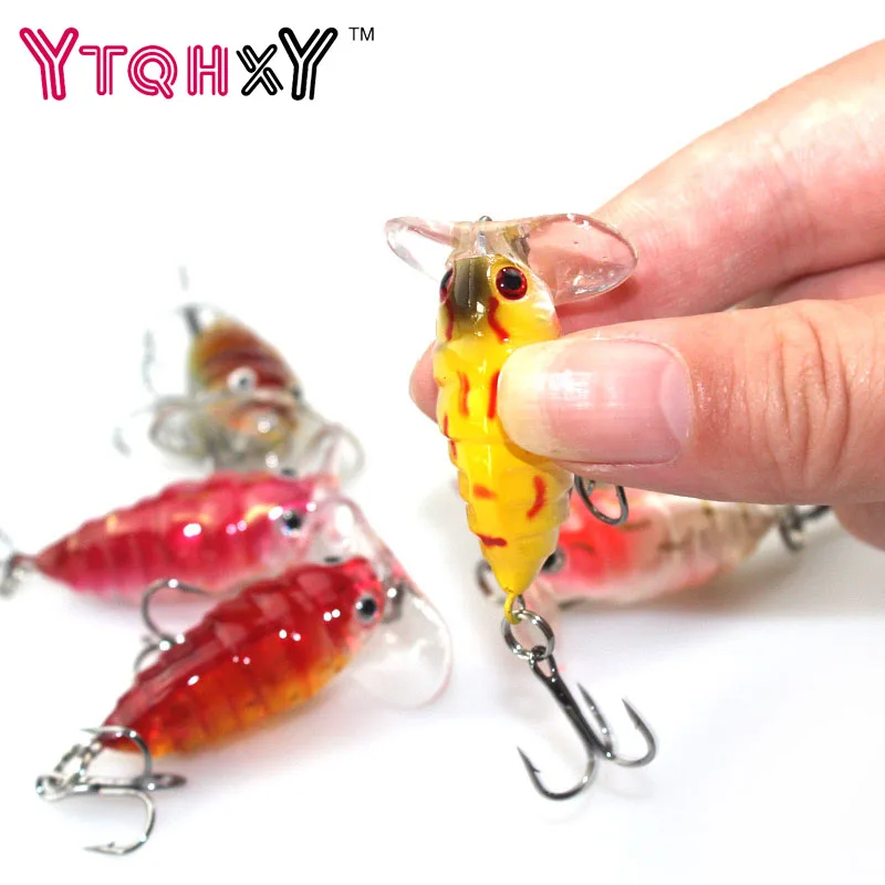 1 шт. Topwater насекомых приманка для рыбалки 4 см 2g жесткая приманки низкие частоты