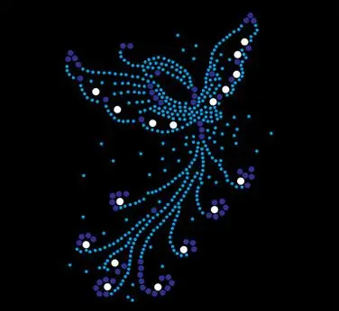 

2pc/lot bluebutterfly rhinestones motif hot fix rhinestone transfer motifs iron on applique patches for shirt bag shoes