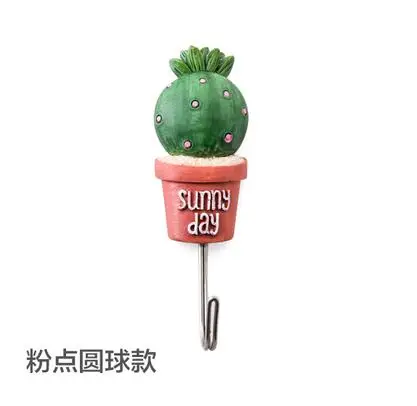 Креативный горшок для кактуса, декоративный настенный крючок, имитация растительной одежды, полотенце, сумочка, крючок, украшение дома, аксессуары для ванной комнаты - Цвет: B