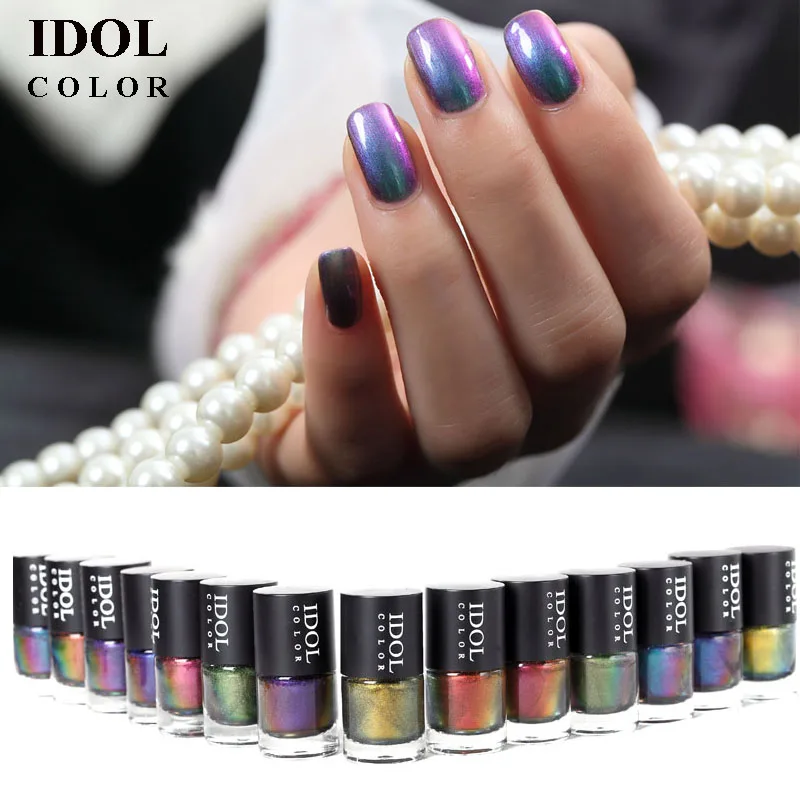 IDOL COLOR голографический лак для ногтей 15 мл Быстросохнущий и гладкий долговечный