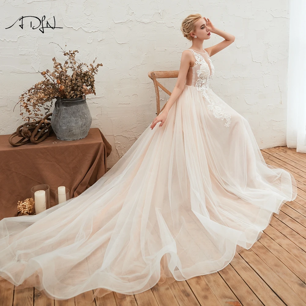 Женское свадебное платье ADLN кружевное ТРАПЕЦИЕВИДНОЕ в стиле бохо 2020 | Свадьбы и