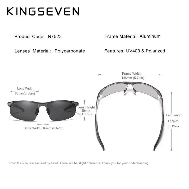 Kingseven Брендовые мужские очки, поляризованные солнцезащитные очки с покрытием, мужские солнцезащитные очки, женские очки, очки ночного видения, очки для вождения 7523