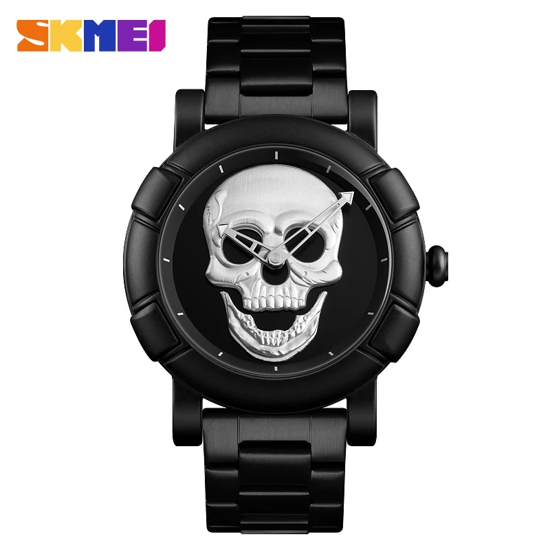 SKMEI Fashion Skull Quartz Watch Men Creative Men's Clock Gold Waterproof Relogio Masculino 9178|Кварцевые мужские часы| |