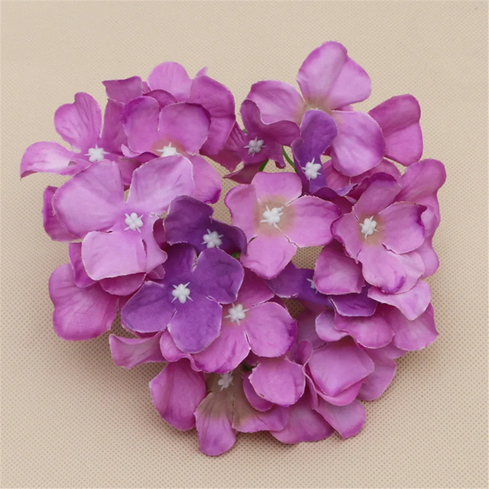 

10 pcs hydrangea wreath DIY party wedding decoration mariage flower heads for flower wall fake artificial silk headdress corsage