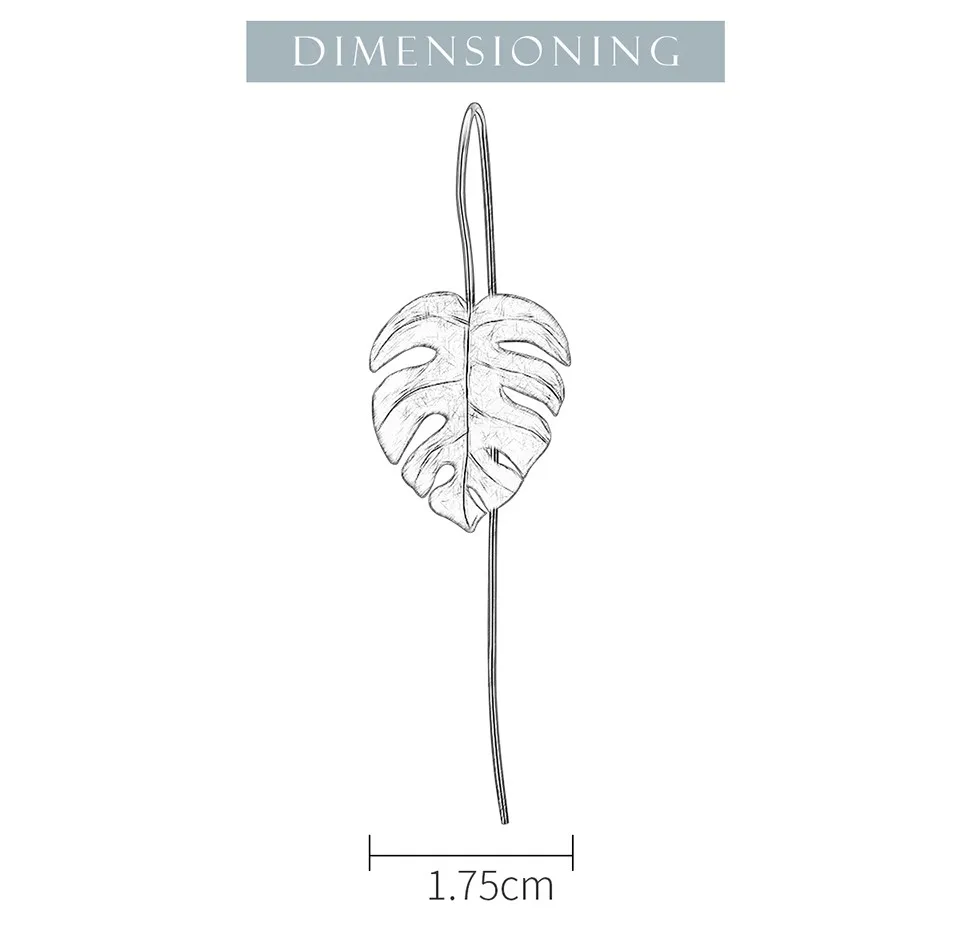 Lotus Fun Moment реальные 925 серебро ручной работы Модные украшения творческий монстеры листья Дизайн Длинные Висячие серьги для Для женщин