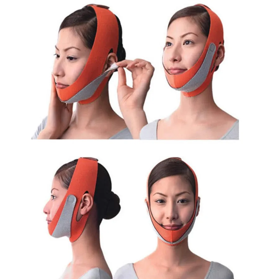 Массажная маска для лица более тонкая V подтягивающая ленту против морщин