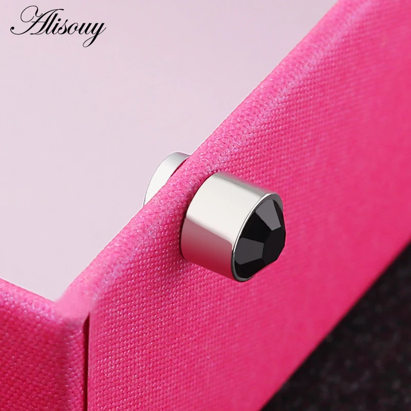 Женские и мужские серьги-гвоздики Alisouy из нержавеющей стали с имитацией циркона