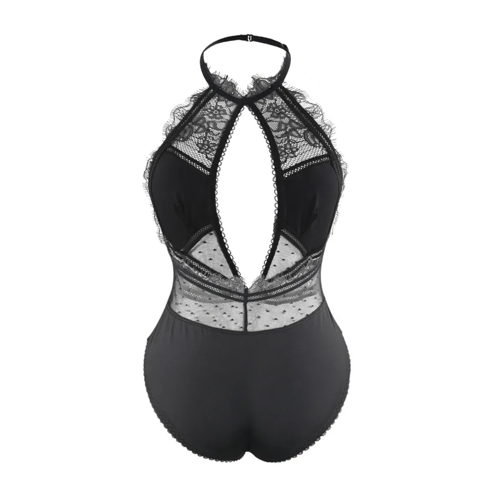 Darcydebie S-XXL Sexy Black Lace Bodysuit Women Mesh Jumpsuits Romper Backless Hollow Out Ladies Body Dentelle Shorts Playsuits | Женская