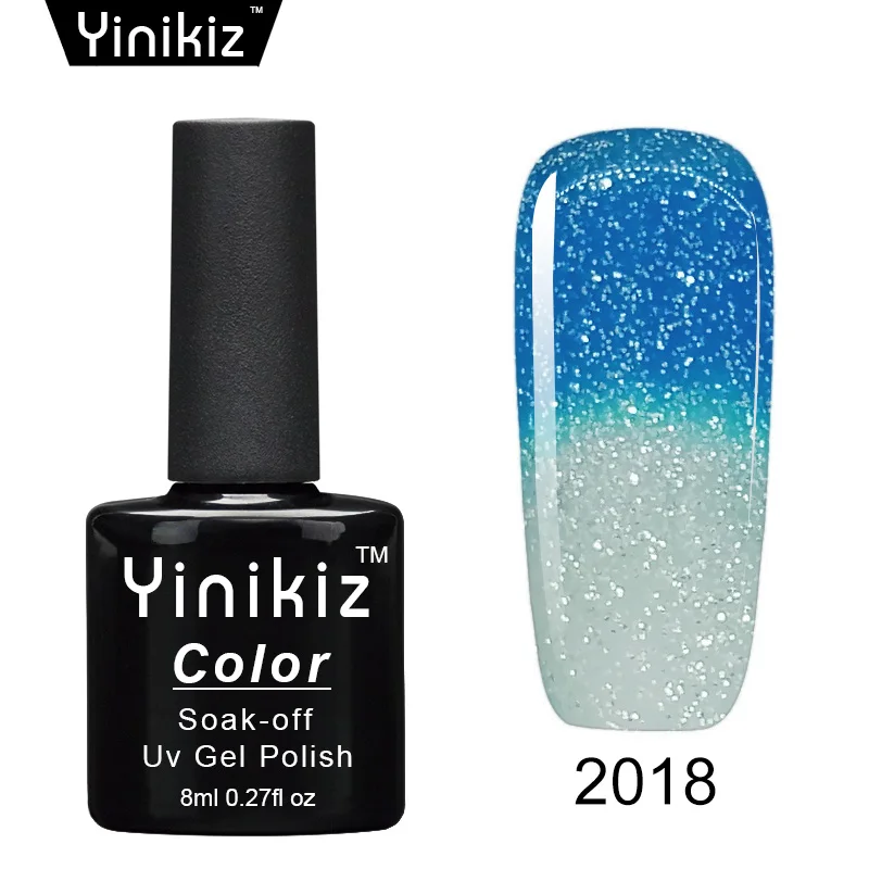 Yinikiz температурный Гель-лак для ногтей, термальное изменение цвета, долговечный Гель-лак для ногтей, впитывающий УФ-гель для ногтей - Цвет: 2018