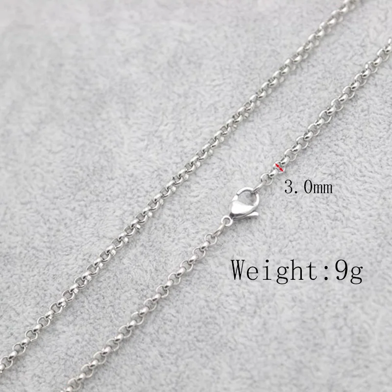 

5pcs New Arrive 316 Stainless Steel 24inch 3mm rolo necklace Chains for living glass lockets & oil Diffuser Locket