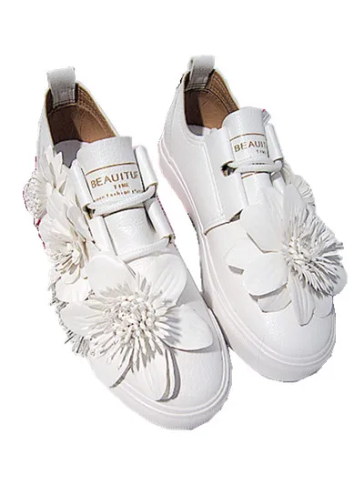 New Summer flower casual shoes tide hundred fashion pedal lazy shoes female belt Korean version of Small white shoes images - 6