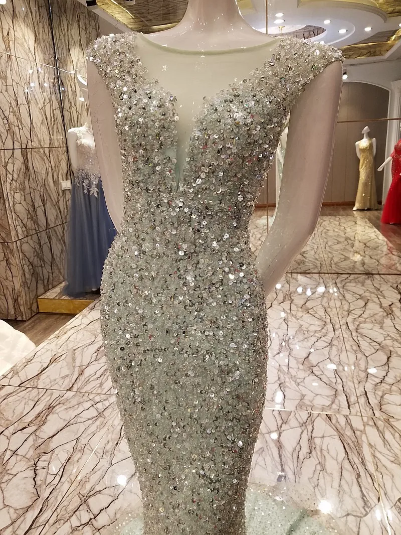 Abendkleid новое модное платье Русалочка с настоящим образцом, сексуальное, прозрачное, длинное вечернее платье, платья для выпускного вечера со стразами