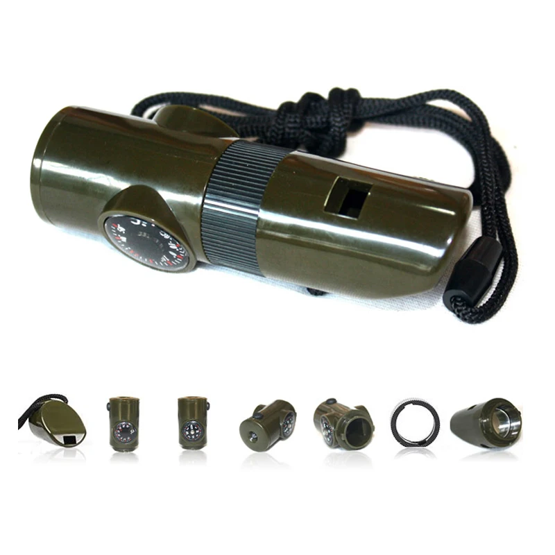 Открытый EDC 7 в 1 Многофункциональный Военный набор для выживания увеличительное