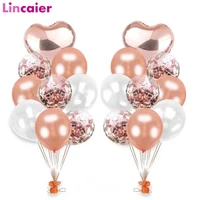 21pcs rose gold mixed balloons wedding birthday decoration baby shower boy girl bridal bachelorette party diy table supplies