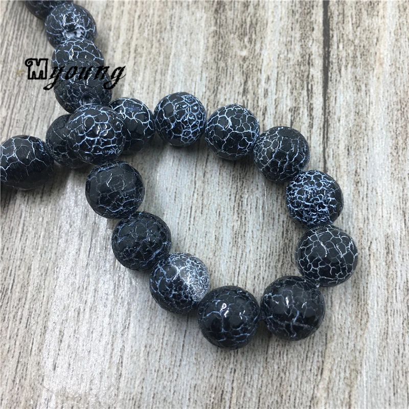Ограненные матовые черные огненные бусины Матовые Круглые с матовым ониксом 5