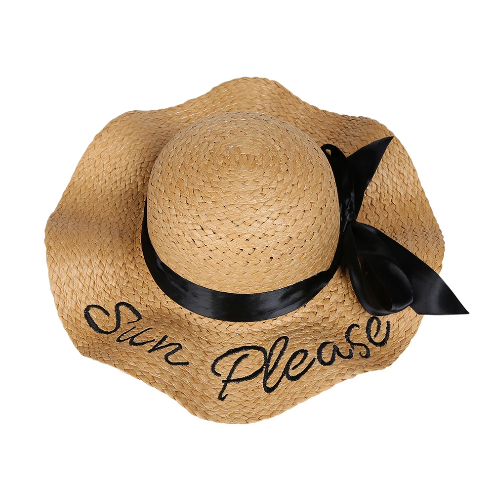 [SMOLDER] Летняя Пляжная Женская Солнцезащитная соломенная шляпа с солнцезащитным