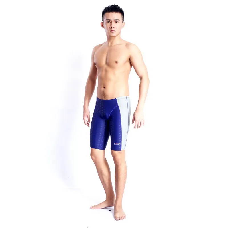 HXBY Sharkskin водостойкие хлор устойчивые мужские тренировочные плавательные трусы Jammers шорты мужские облегающие riefs брюки
