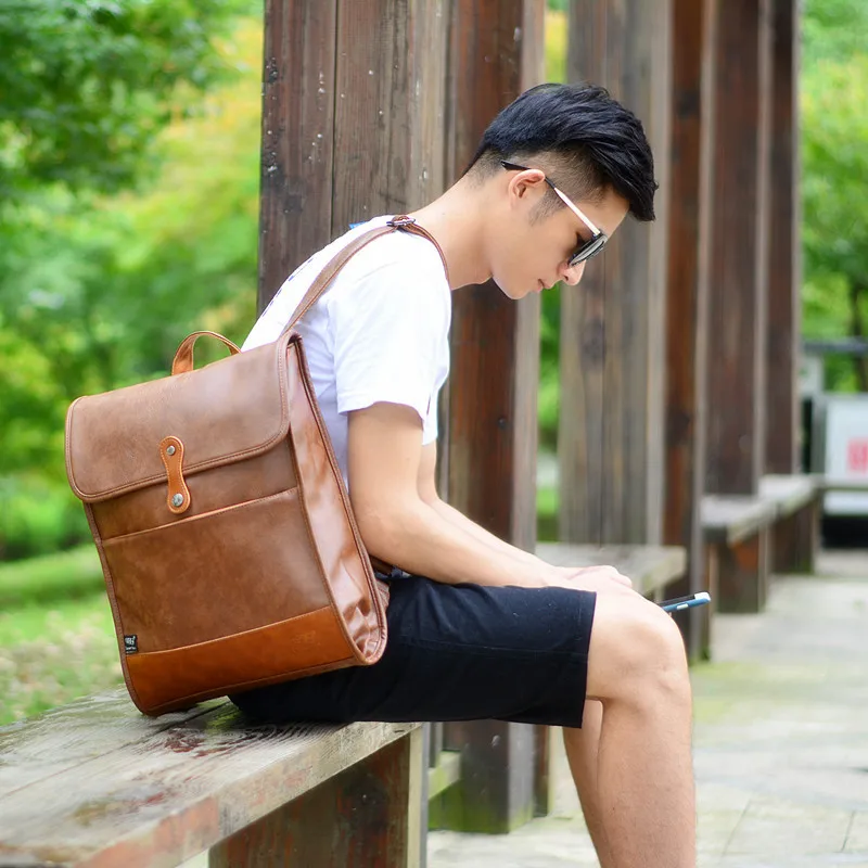 Модный брендовый рюкзак для мужчин и женщин мужская кожаная деловая сумка