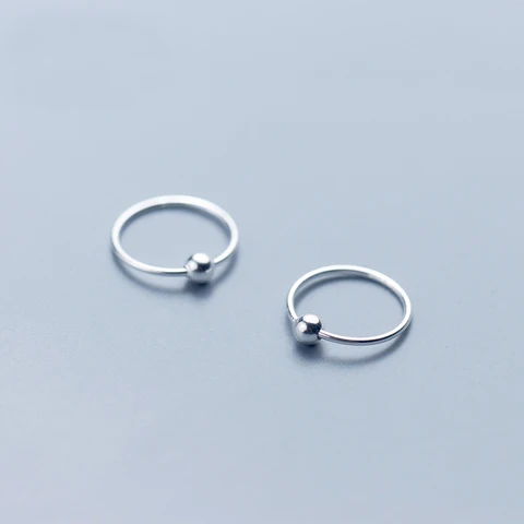 MloveAcc чистое серебро 925 пробы маленькие круглые серьги-кольца Huggie 6 мм 8 мм 10 мм 12 мм для женщин и мужчин для девочек
