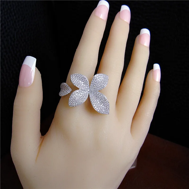 Женское кольцо с фианитом в форме листьев|wedding rings|fashion ringsring fashion |