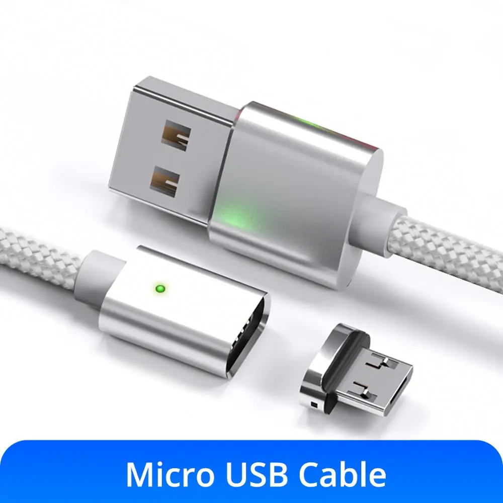 white micro cable ANMONE Магнитный кабель Micro usb type C кабель 1 м 2 м нейлоновый плетеный провод для быстрой зарядки быстрое зарядное устройство для телефона Магнитный зарядный шнур для передачи данных - Цвет: white micro cable