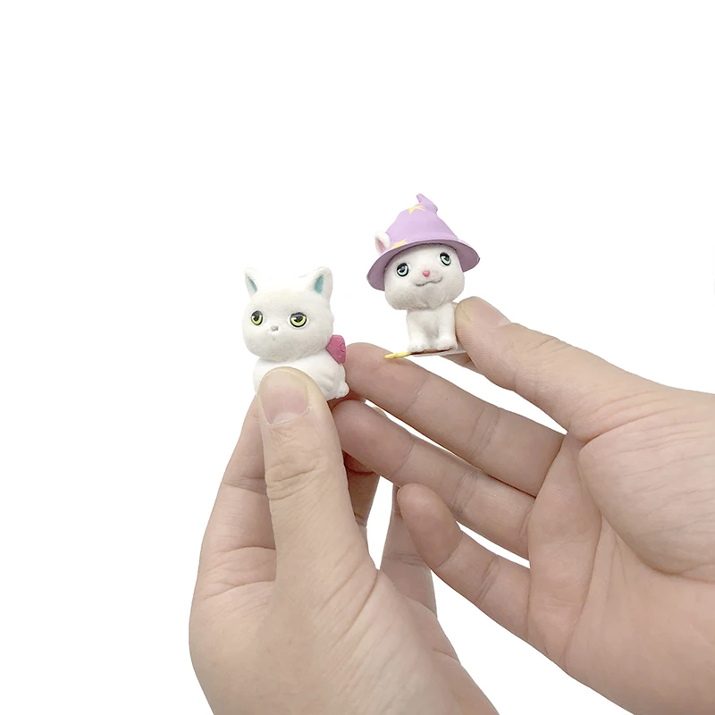10 шт. милые флокированные игрушки Куклы Kawaii Мини кошки украшение для девочек