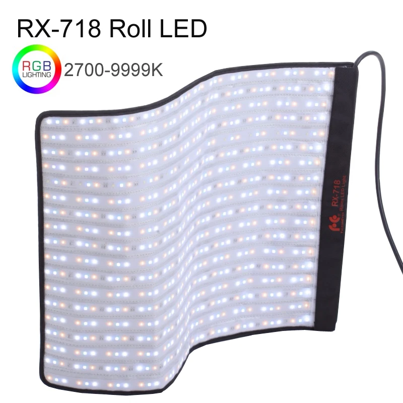 comprar Falconeyes RX-718 Rolo-flex Series 100 W Rgb 2700-9999 K Portátil Conduziu A Luz Da Foto Com Caixa De Segurança Flexível Da Fotografia Dos Pces De Dmx 648