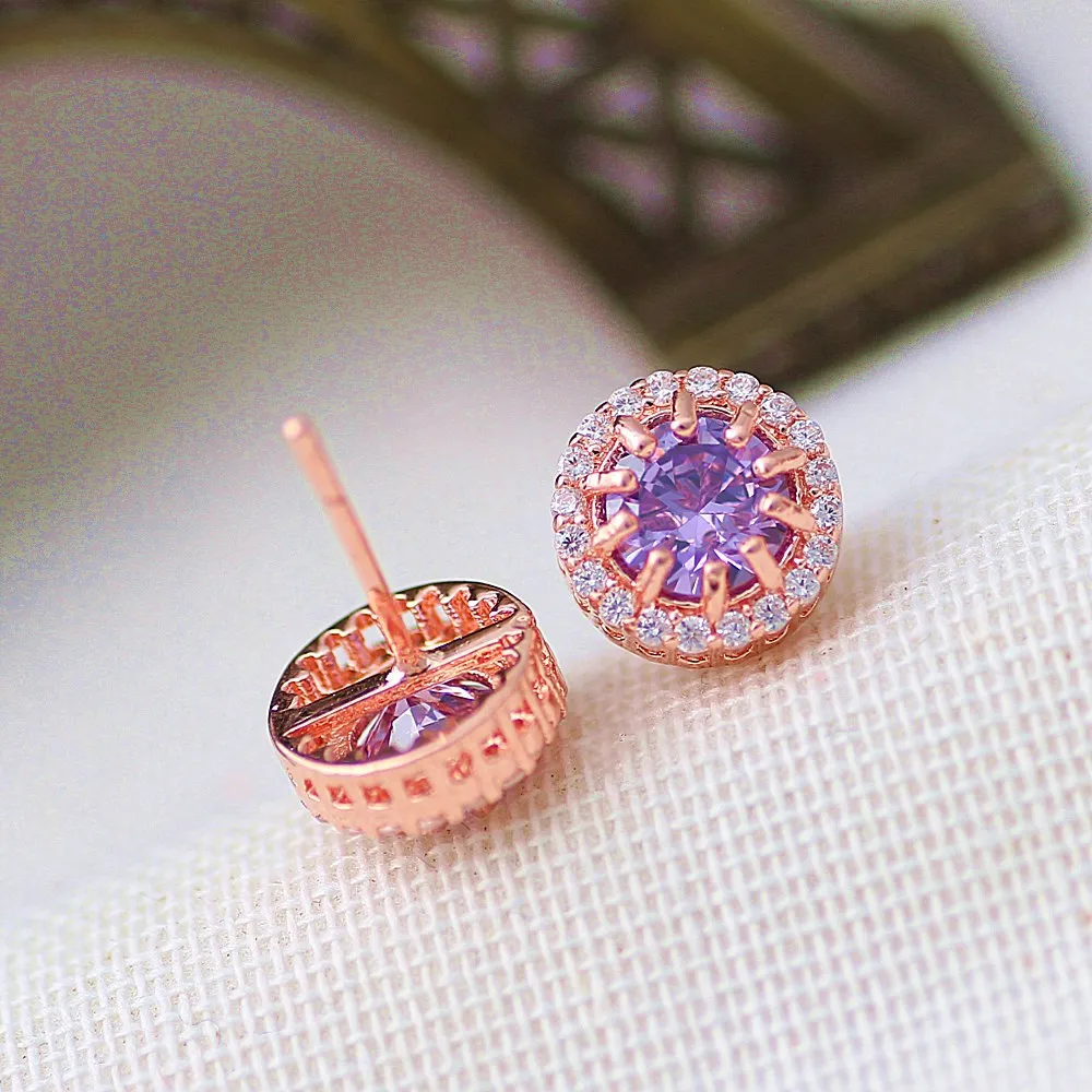 Новые модные серьги для свадьбы с розовыми золотыми круглыми звездами вокруг