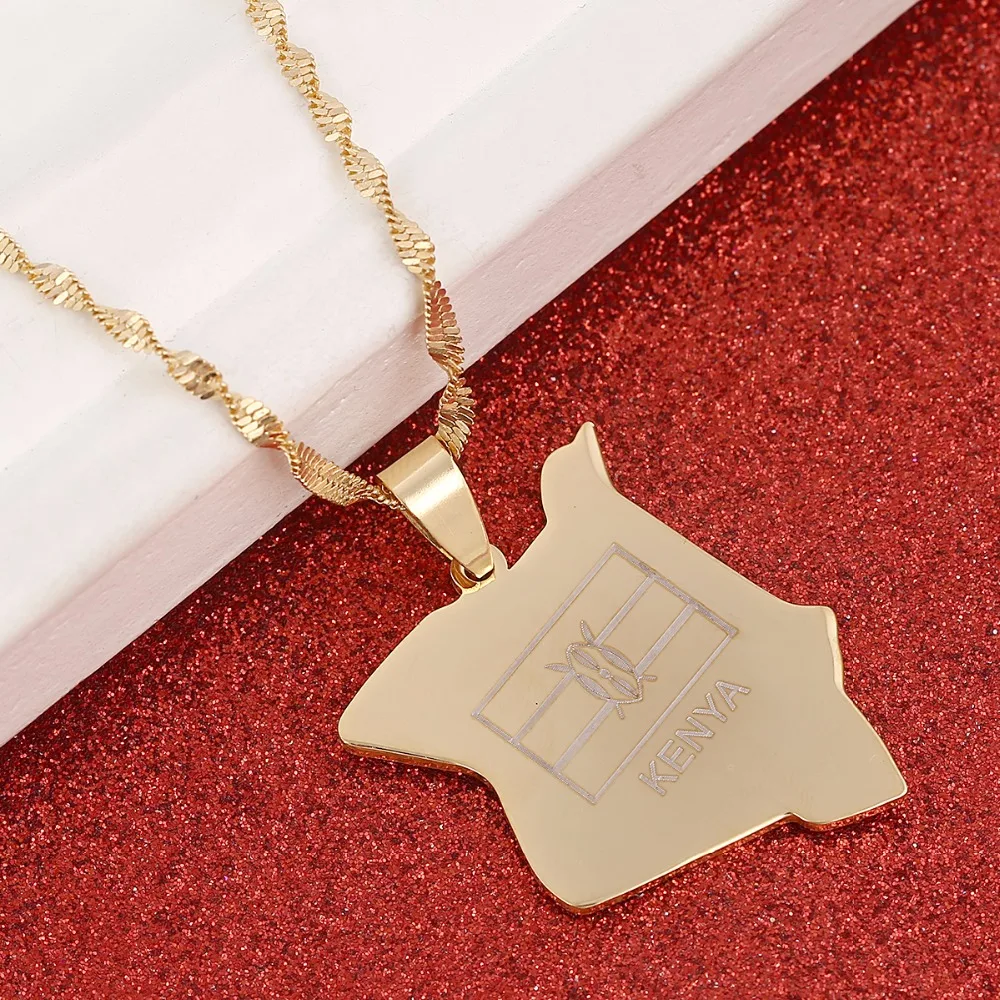 Подвеска в виде карты Kenyans золотого цвета|jewelry gold pendants|jewelry necklace pendantsafrica pendant |