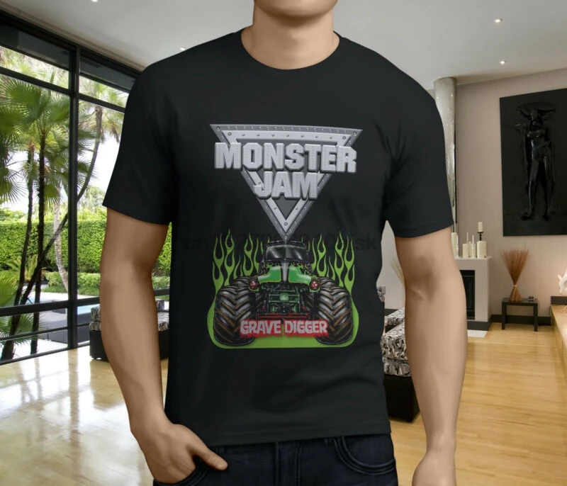 Новая популярная мужская Черная футболка Monster jam Grave Digger Truck | Мужская одежда