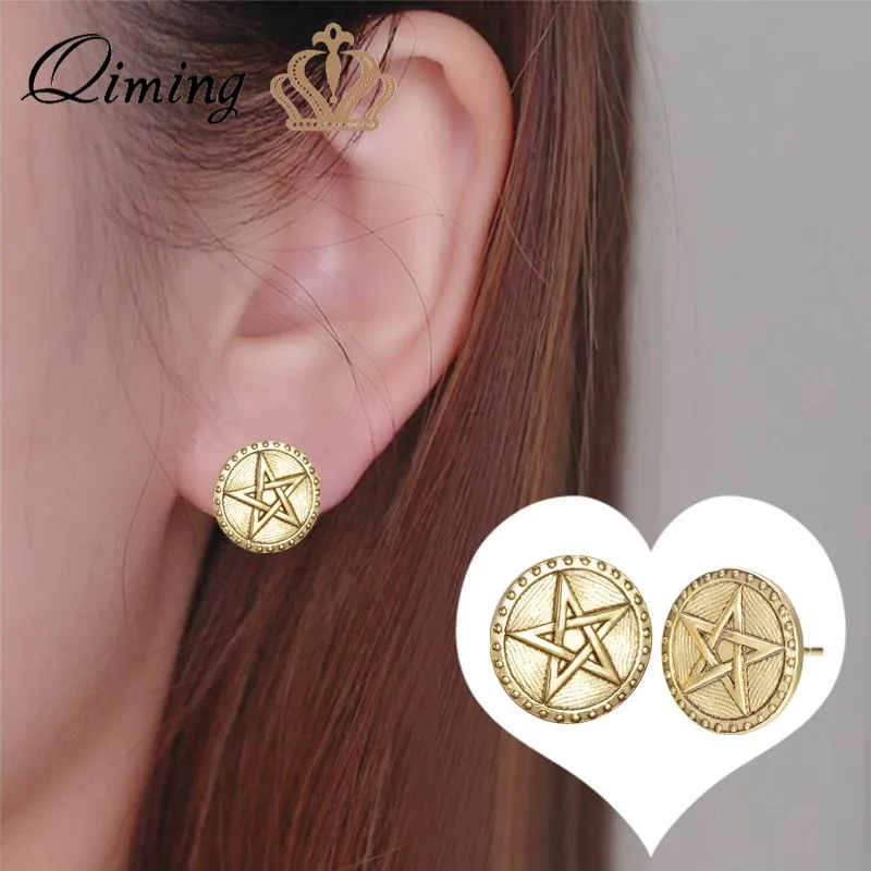 Женские винтажные серьги в стиле бохо большие гвоздики этническом арабском и