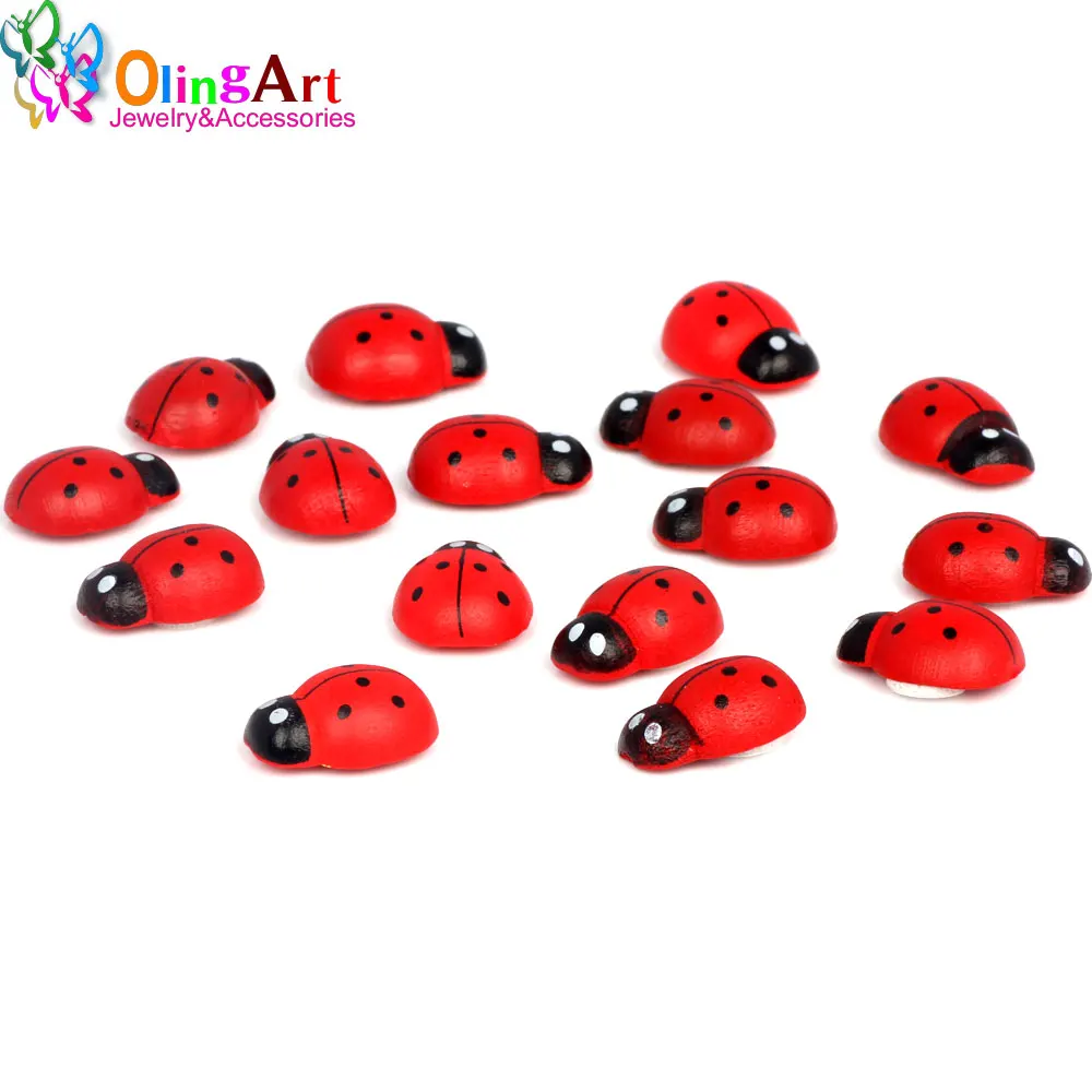 OlingArt 13*19 мм 24 шт./лот нарисованный мультяшный жук деревянная самоклеящаяся губка