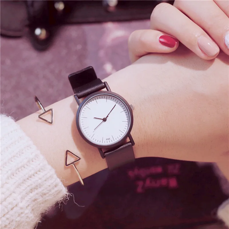 Минималистичные простые Стильные ультра тонкие кварцевые часы для влюбленных