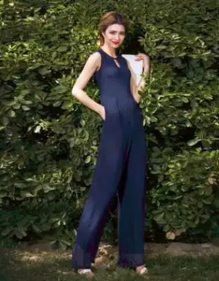 Hot Sapphire Blue Женский Летний комбинезон, вечерние комбинезоны, шифоновые, уличные, элегантные, серые, длинные комбинезоны размера плюс 3XL 4XL - Цвет: Hot Sapphire Blue