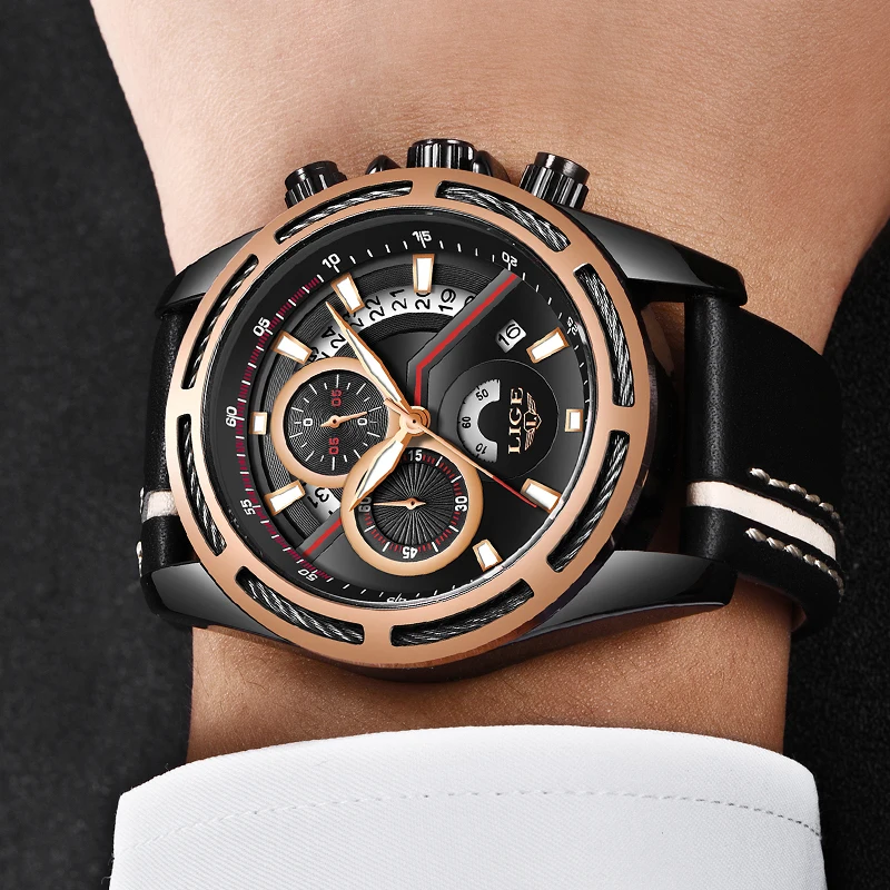 2018 LIGE Hommes Montre De люкс брендовый водонепроницаемый мужской автоматический Дата