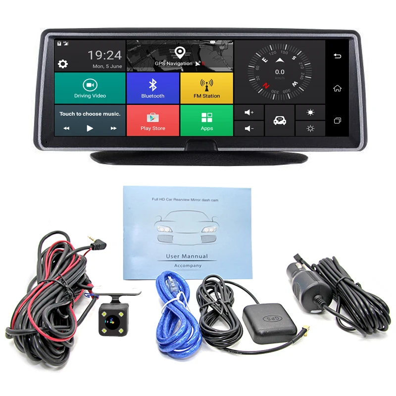 Bluavido 8 дюймов 4G Android Автомобильная приборная панель DVR камера gps навигация ADAS 1080P двойной объектив Автомобильный видеорегистратор ночное видение WiFi