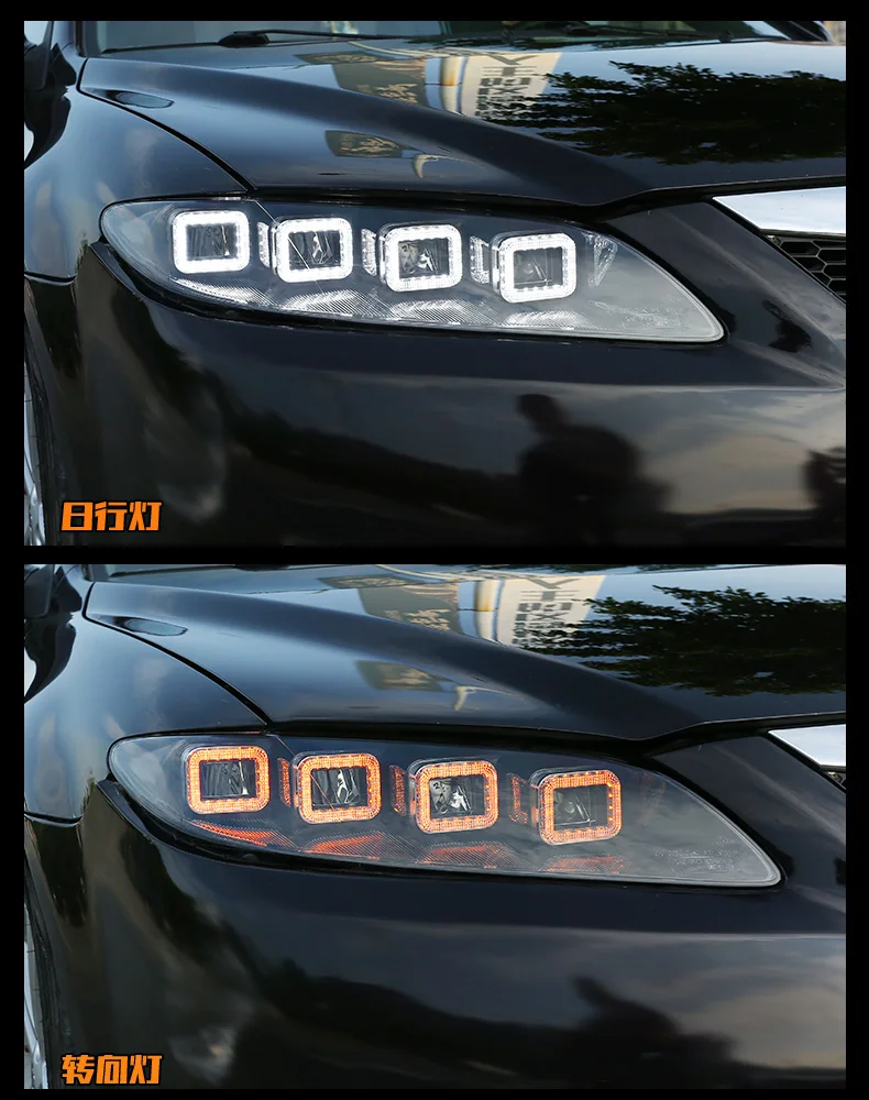 Стайлинга автомобилей фара для Mazda 6 фары 2004-2012 Mazda6 все светодиодный задний фонарь светодиодный DRL динамический сигнала Ангел глаз аксессуары