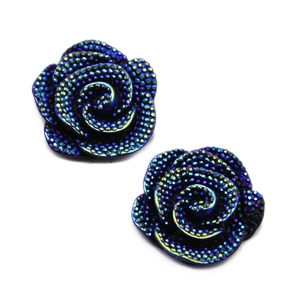 David Accessories 20 шт. 3D цветок полимерные Стразы плоские с оборота для свадьбы с украшением в виде пуговицы, поделка рукоделие аксессуары, 20Yc5799 - Цвет: 35x35mm