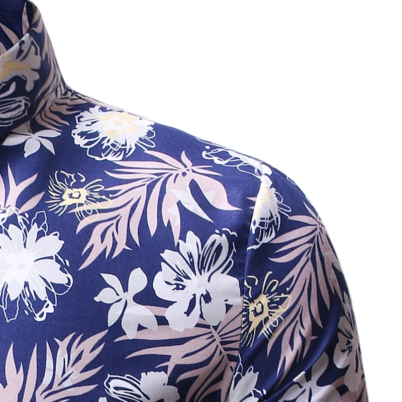 

2020 Fashion Regular Fit Mens Cotton Short Sleeve Hawaiian Shirt Summer Casual Floral Shirts Men Plus Size S-3XL Vacation Tops