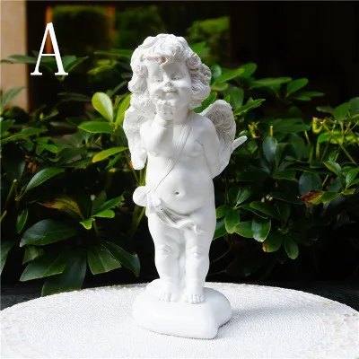 Ручная работа креативная фигурка Ангела из полимера Амура белого цвета