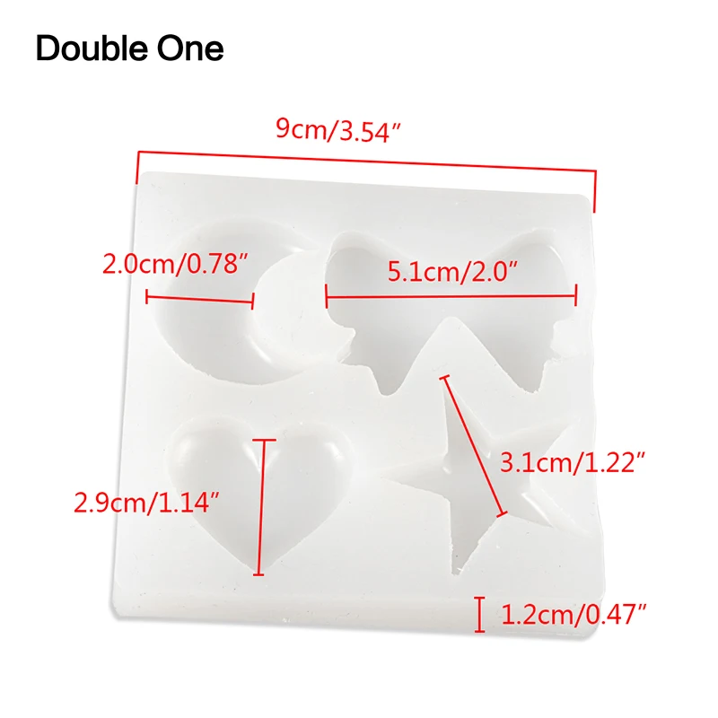 Луна Звезда Сердце Галстук бабочка 4 формы ювелирные изделия силиконовая смола