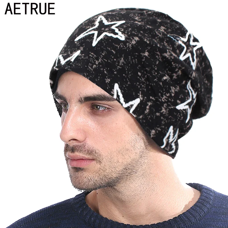 AETRUE Skullies Beanies Women Knitted Hat Men Winter Hats For Bonnet Fashion Cap Warm Baggy Soft Cotton Balaclava Beanie | Аксессуары