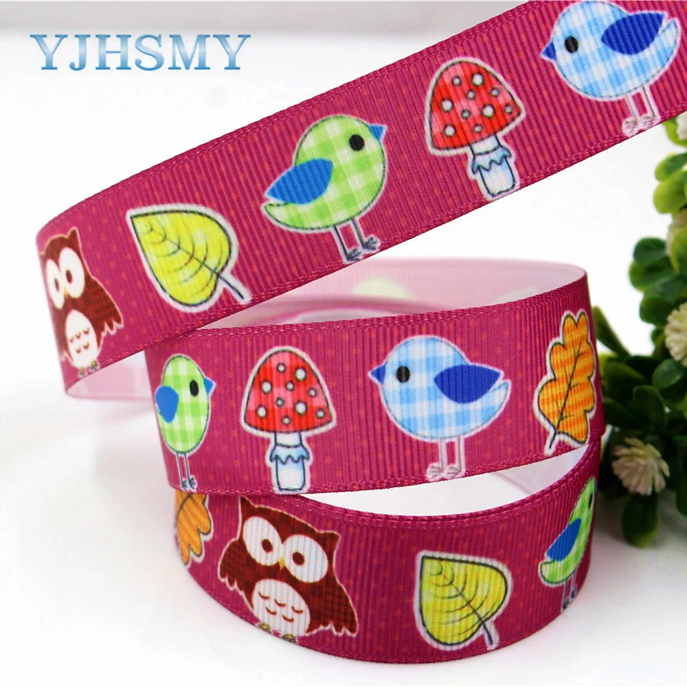 YJHSMY H 17531 1069 10 ярдов 22 мм мультфильм сова термопечать grosgrain Свадебные аксессуары