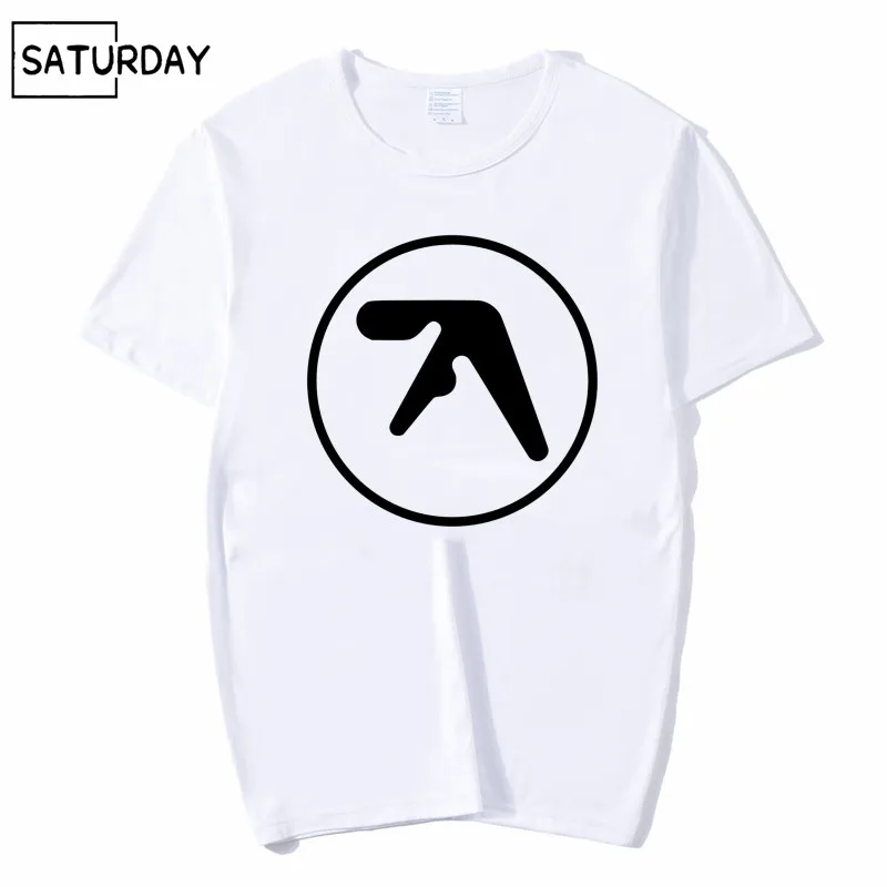 Aphex twin известный футболка с принтом для Для мужчин летний Повседневное коротким