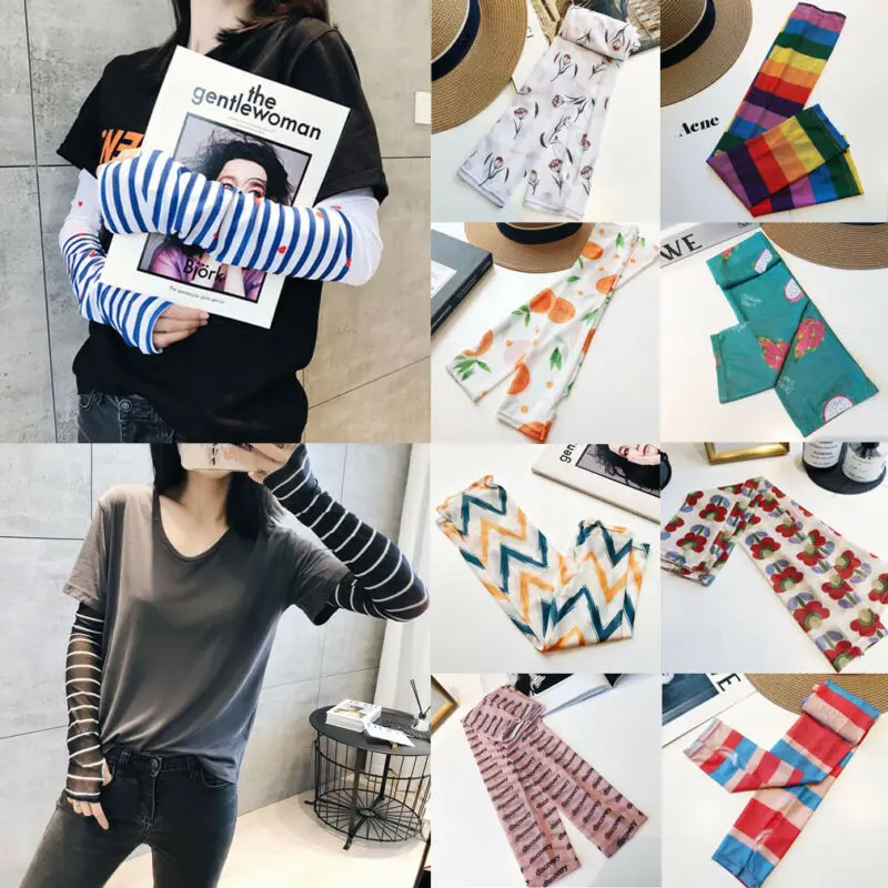 Women Wild New 1 Pairs Cooling Sport Arm Stretch Sleeves Sun UV Protection Covers Cycling Golf One Size Beach Sunscreen Sleeve