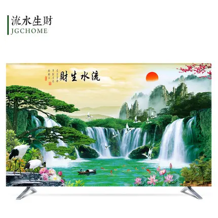 1"-80" 22 дюймов 75 дюймовый ЖК-экран tv PC крышка декоративный капюшон занавес пейзаж водопад Гора бамбуковая краска водонепроницаемый - Цвет: same like the pic