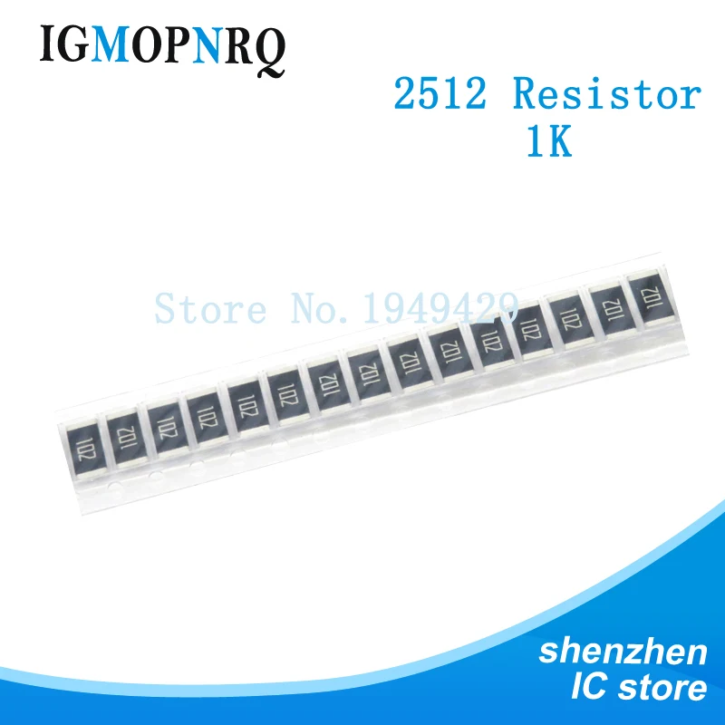 50 шт. 2512 5% 1 Вт SMD Чип резисторы 0R - 10M 0 10 100 220 470 Ом 10R 100R 220R 470R 1K 2 K 4 7 10K 100K 1M |